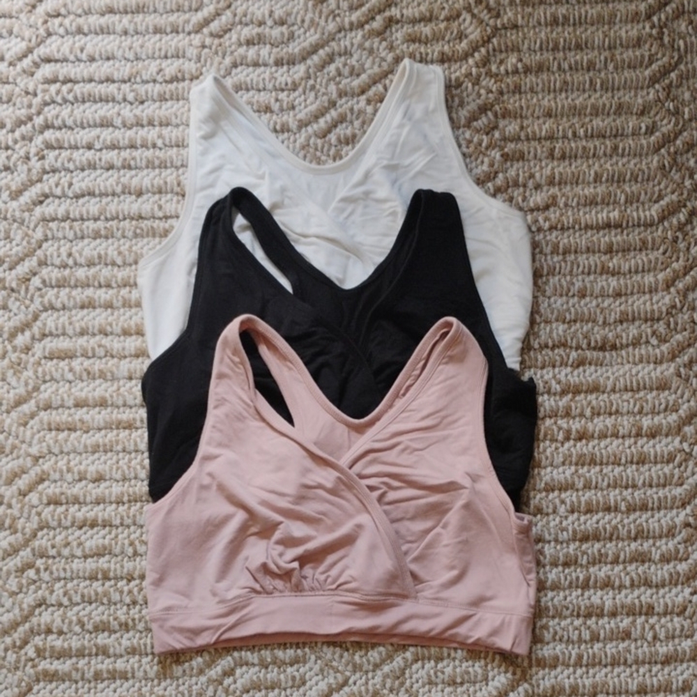 Women’s Soft-Cup Sleep & Lounge Bra - White, Black & Blush